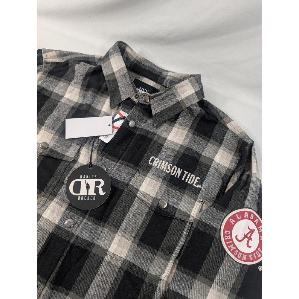 NWT Darius Rucker by Fanatics Mens Alabama Crimson Tide Plaid Flannel Shirt Sz M